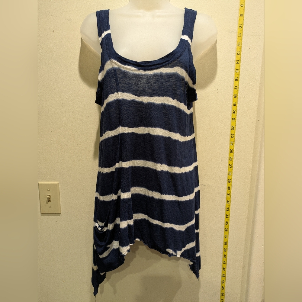 Hard Tail Navy and White Striped Tank Top Size Medium